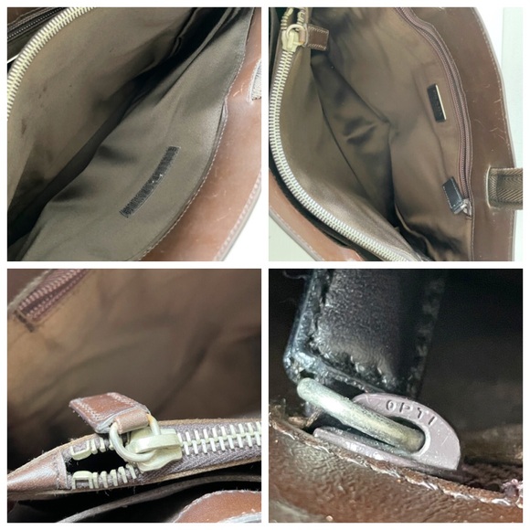 Prada brown calfskin leather vintage shoulder tote business bag minimal - Picture 9 of 12